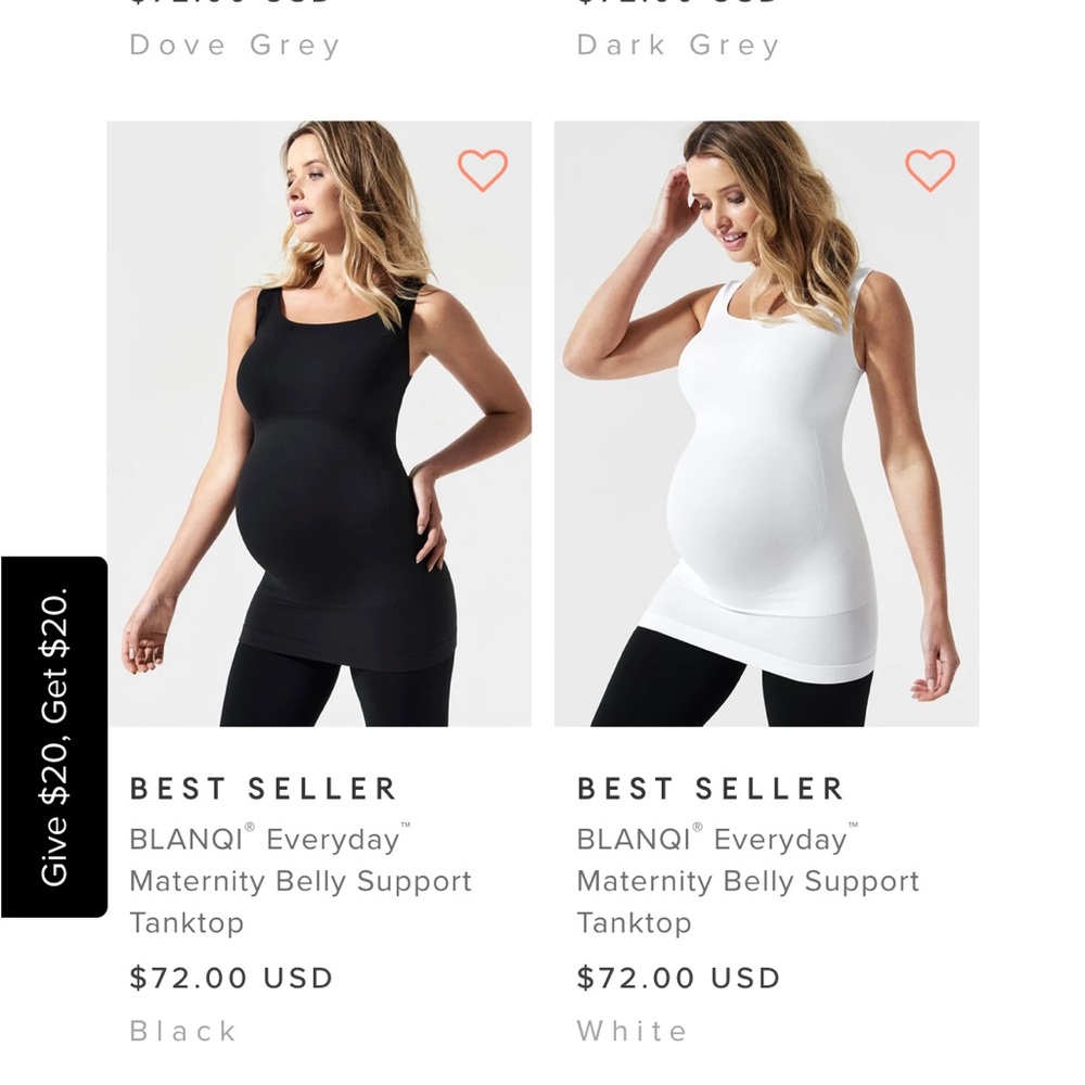 White maternity tank top